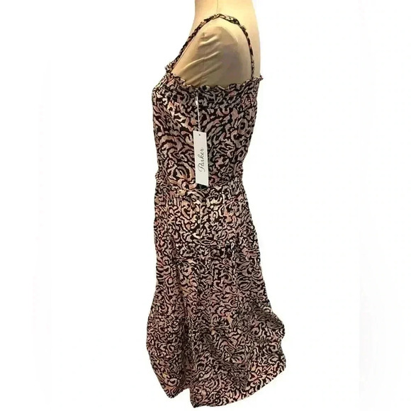 MSRP $328 Parker Maxi Tiered Sundress Animal Print w/Pockets. Smocked top bodice - Picture 3 of 12